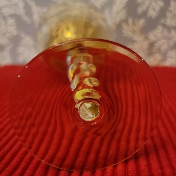 Czech Cordial Glass Twisted Stem Hand Blown Tan Colored Bar ware - Picture 4 of 4